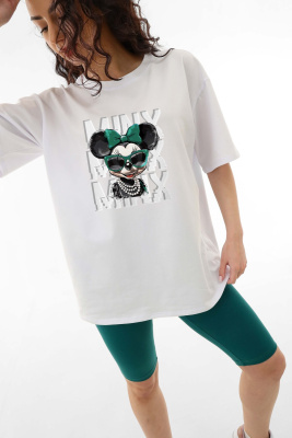 Костюм MouseM белый-изумрудный