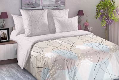 Постельное белье Абстракция 1, Перкаль бежевый